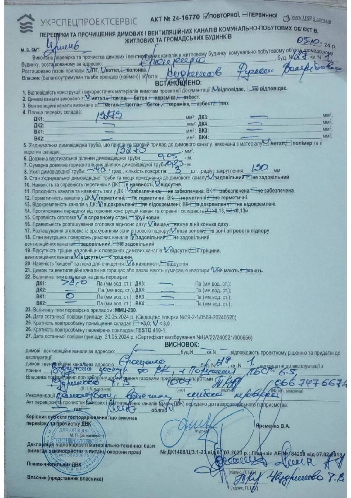 приклад від УКРСПЕЦПРОЕКТСЕРВІС