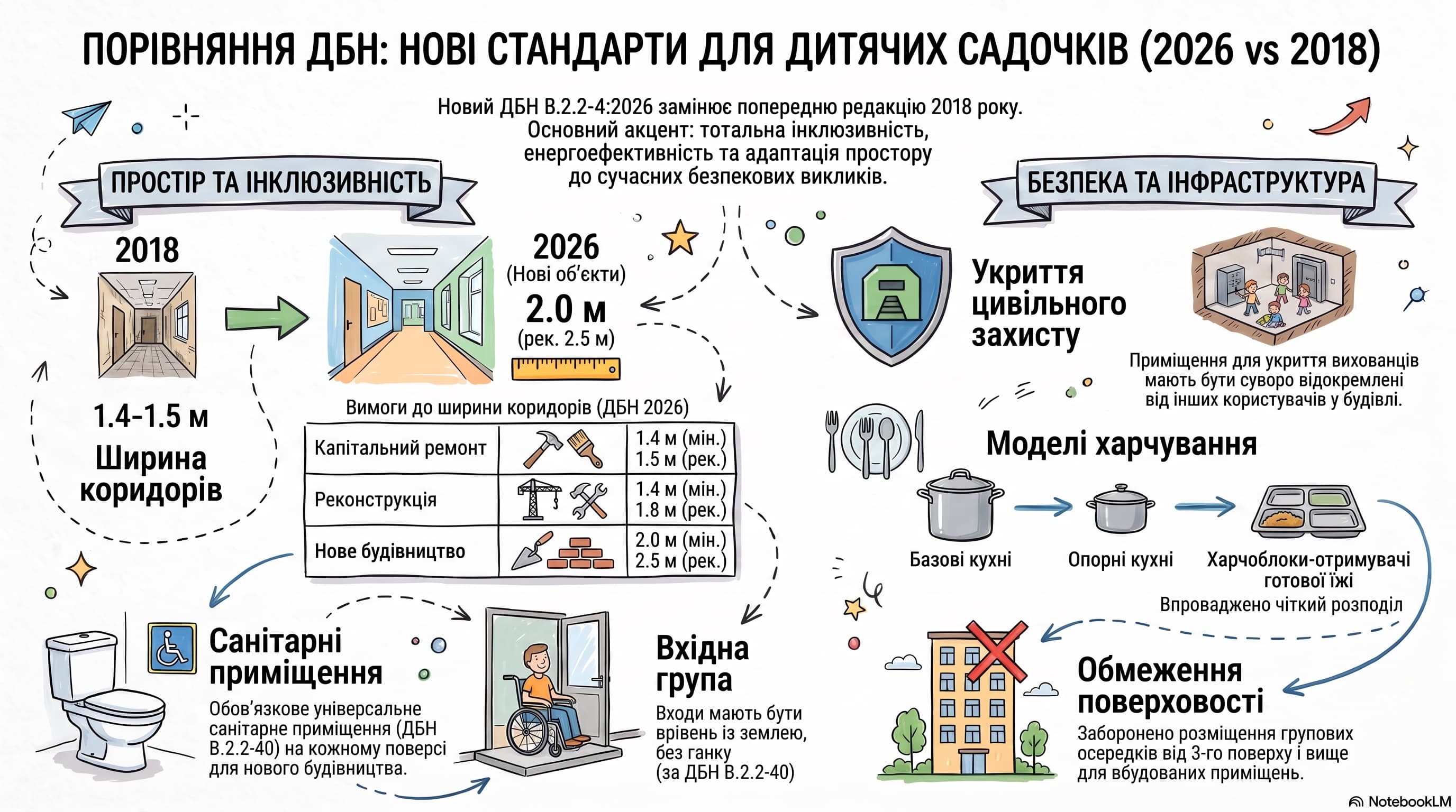 вісім нових змін в ДБН проектуванн дитячих садочків